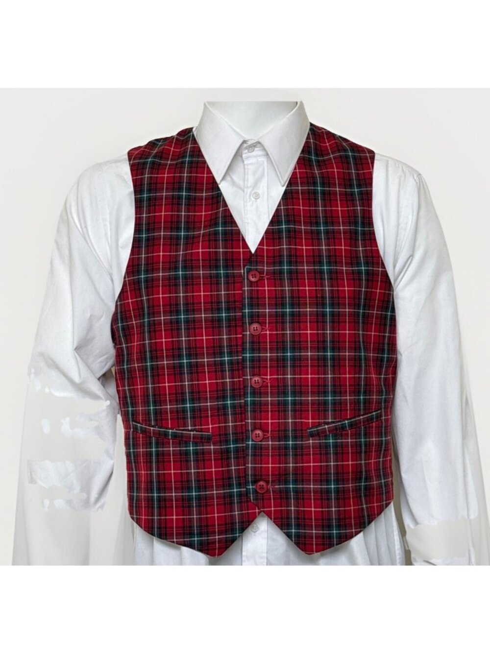 Vintage Pendleton Wool Vest Red Tartan Plaid Waistcoat Unisex Old Money Mens M